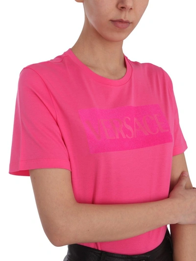 Shop Versace Logo Printed T In Pink