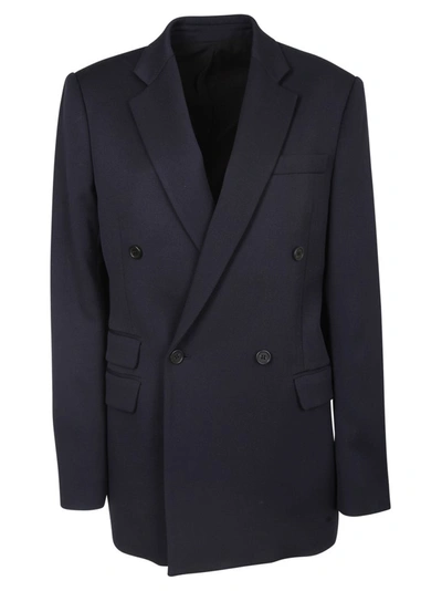 Shop Stella Mccartney Double Breasted Blazer In Blue