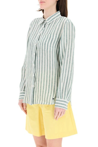 Shop Weekend Max Mara Striped Shirt In Green