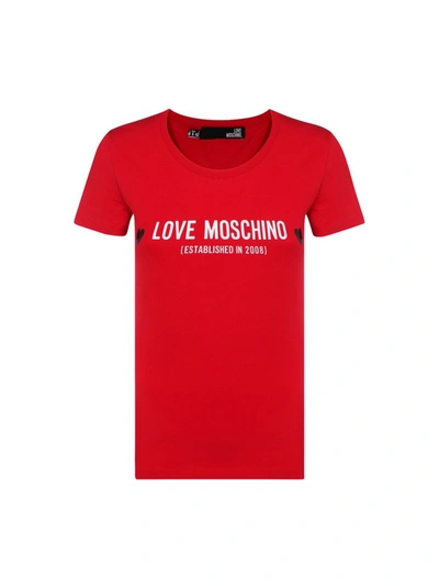 Shop Love Moschino Logo T In Red