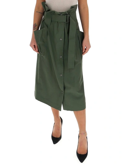 Shop Kenzo High Waisted Utility Skirt In Green