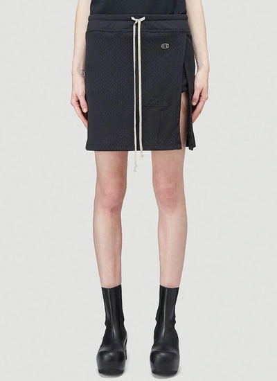 Shop Rick Owens X Champion Drawstring Toga Skirt In Black