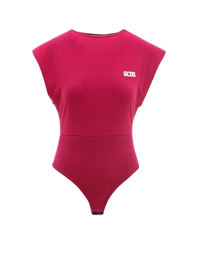Shop Gcds Logo Print Bodysuit In Pink