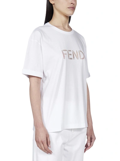 Shop Fendi Logo Cut In White