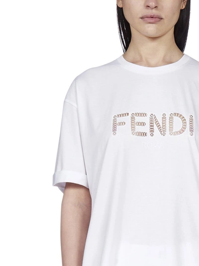 Shop Fendi Logo Cut In White