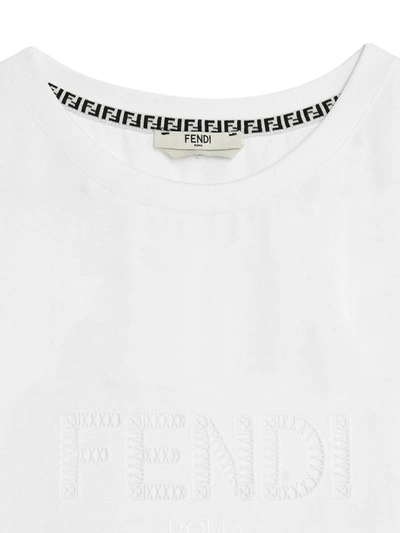 Shop Fendi Logo Cut In White