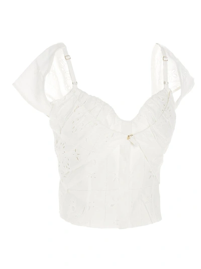 Shop Jacquemus Le Haut Tovallo Cropped Top In White