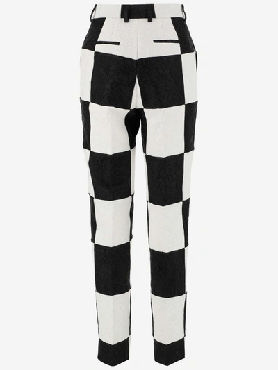 Shop Dolce & Gabbana Checkerboard High Waist Pants In Multi
