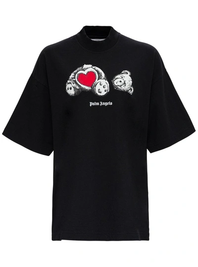 Shop Palm Angels Bear In Love Oversized T In Black