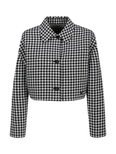 Shop Valentino Checked Cropped Jacket In Multi