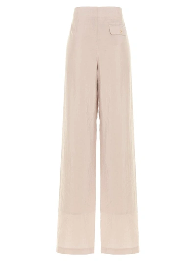 Shop Lemaire Belted Wide Leg Trousers In Pink