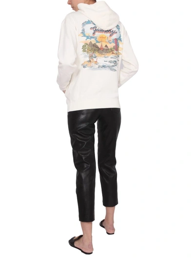 Shop Givenchy Island Graphic Printed Hoodie In White