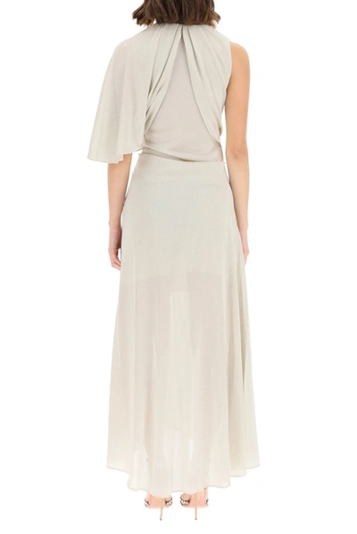 Shop Lanvin Asymmetrical Draped Dress In Gold