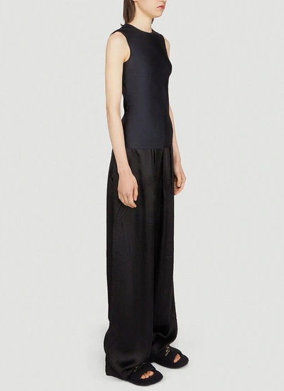 Shop Balenciaga Sleeveless Round Neck Top In Black