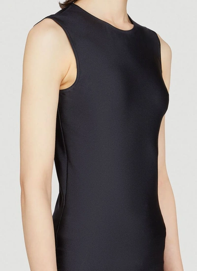 Shop Balenciaga Sleeveless Round Neck Top In Black