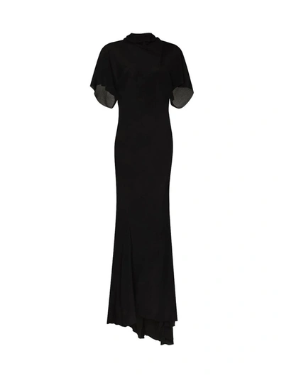 Shop Rick Owens Asymmetric Draped Maxi Dress In Black