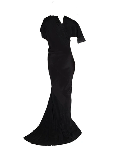 Shop Rick Owens Asymmetric Draped Maxi Dress In Black