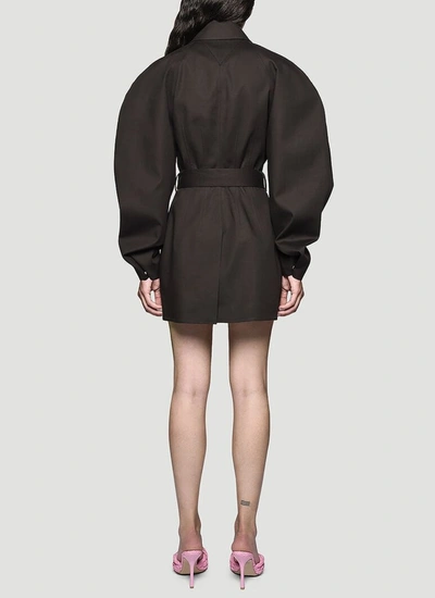 Shop Bottega Veneta Puff Sleeve Coat In Brown