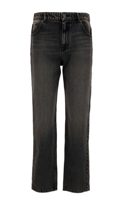 Shop Balenciaga Straight Leg Jeans In Black