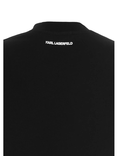 Shop Karl Lagerfeld Logo Print Crewneck Sweatshirt In Black