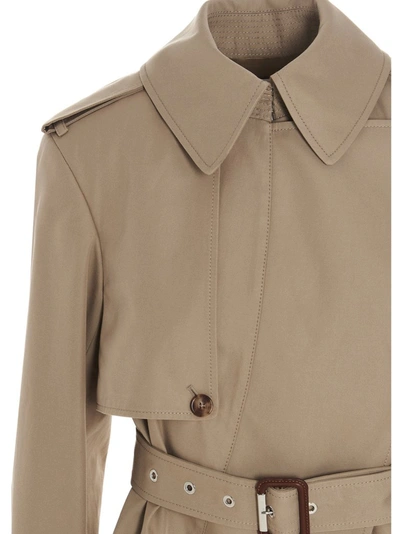 Shop Alexander Mcqueen Asymmetric Trench Coat In Beige