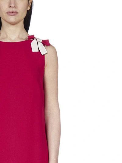 Shop Red Valentino Redvalentino Bow Detail Flounce Dress In Pink