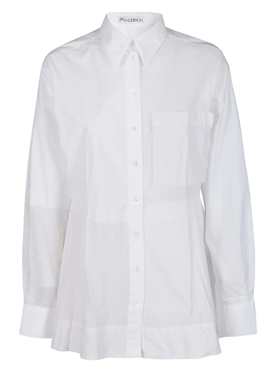 Shop Jw Anderson Patchwork Peplum Shirt In White