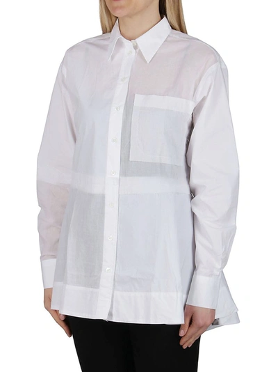 Shop Jw Anderson Patchwork Peplum Shirt In White