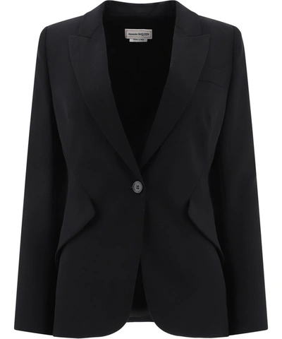 Shop Alexander Mcqueen Single Breasted Blazer In Black