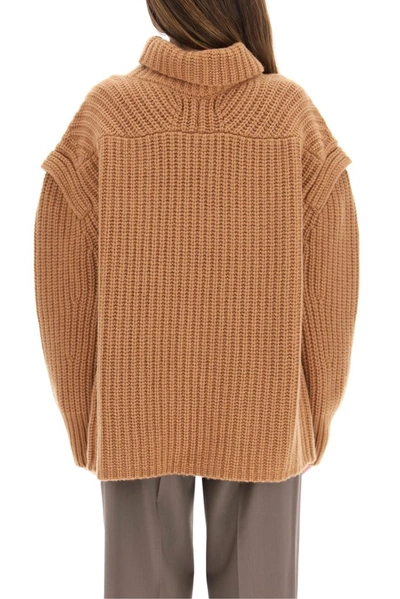 Shop Loulou Studio Parata Stand Collar Knit Sweater In Brown