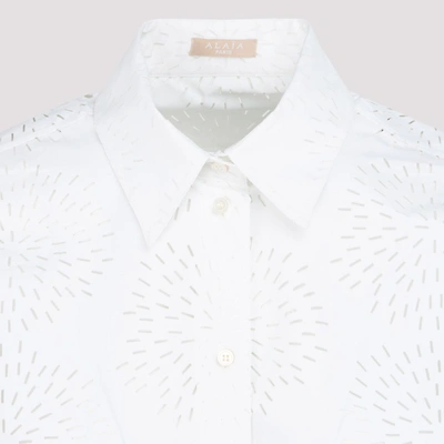 Shop Alaïa Embroidered Shirt In White