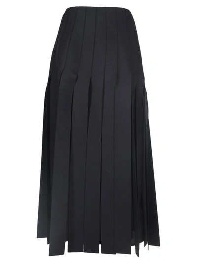 Shop Prada Maxi Fringe Midi Skirt In Black