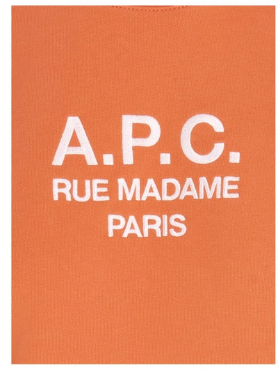 Shop Apc A.p.c. Tina Logo Sweatshirt In Orange