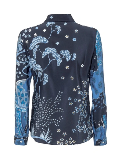 Shop Red Valentino Redvalentino Floral Printed Shirt In Blue