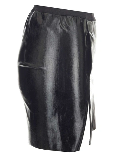 Shop Rick Owens Front Slits Mini Skirt In Black