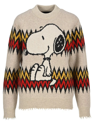 Shop Alanui Snoopy Knit Sweater In Multi