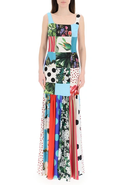 Shop Dolce & Gabbana Patchwork Maxi Dress In Multi