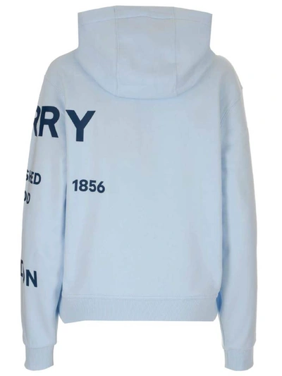 Shop Burberry Horseferry Print Oversized Hoodie In Blue