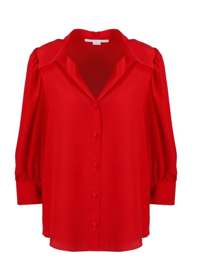 Shop Stella Mccartney Cropped Sleeve Shirt In Red