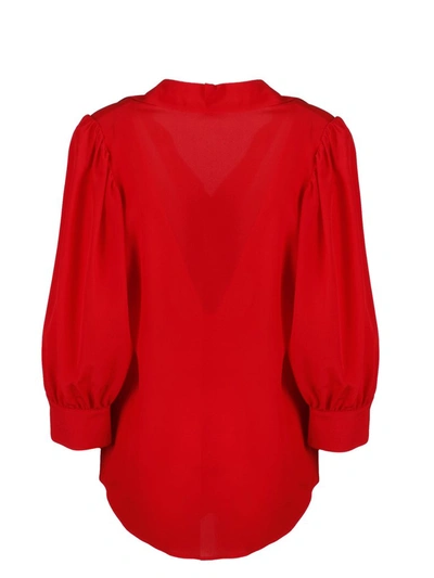 Shop Stella Mccartney Cropped Sleeve Shirt In Red