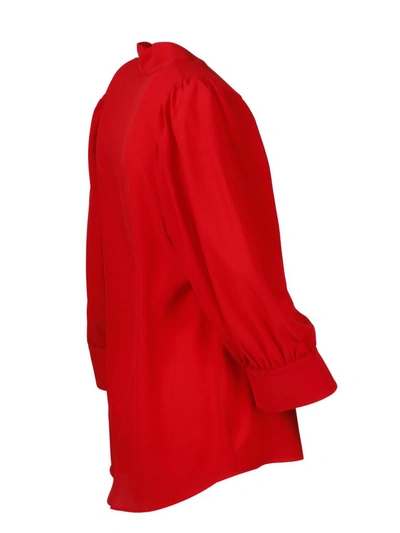 Shop Stella Mccartney Cropped Sleeve Shirt In Red