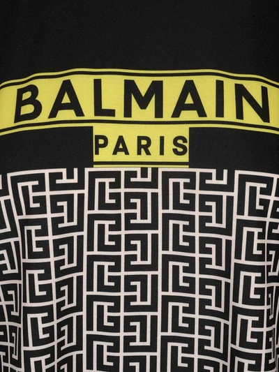 Shop Balmain Monogram Logo Printed T In Multi