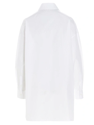Shop Prada Graphic Printed Shirt Dress In White