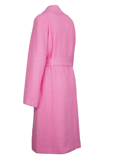 Shop Helmut Lang Belted Coat In Pink