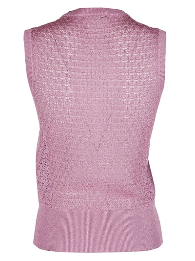 Shop Dolce & Gabbana Crochet Knit Top In Pink