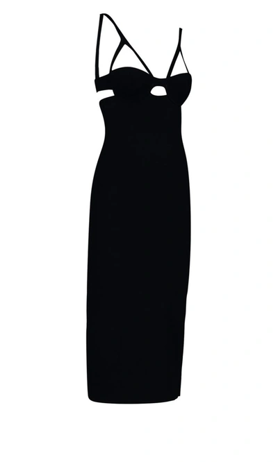Shop Khaite Honour Midi Dress In Black