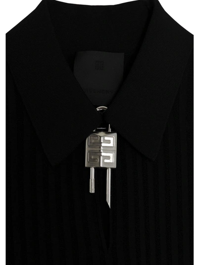 Shop Givenchy Padlock Detail Polo Shirt In Black