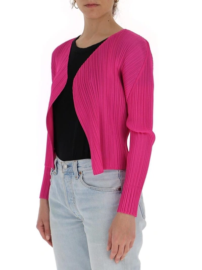 Shop Issey Miyake Pleats Please By  Pleated Jacket In Pink
