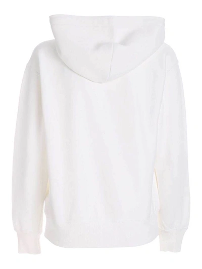 Shop Polo Ralph Lauren Logo Embroidered Zipped Hoodie In White