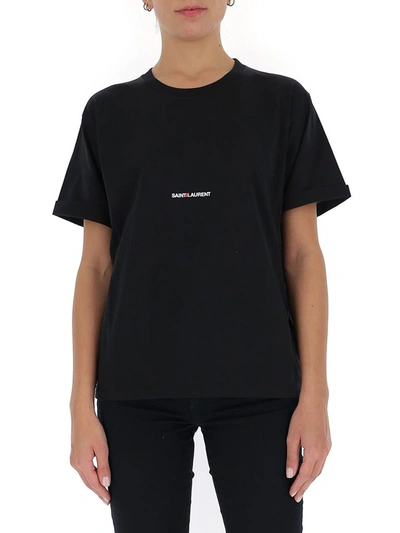 Shop Saint Laurent Logo Print T In Black